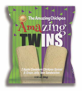 The Amazing Chickpea® Crustless Twin CB&J™ (Apple Cinnamon Chickpea Butter & Grape Jelly Sandwiches)